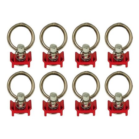 PIT POSSE Pit Posse 11001-8R S Track Single Stud Ring; Red - Pack of 8 11001-8R
